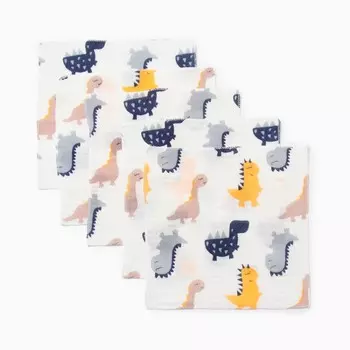 Набор платочков крошка я dino, 20*20 см-5 шт, муслин, 100 % хлопок
