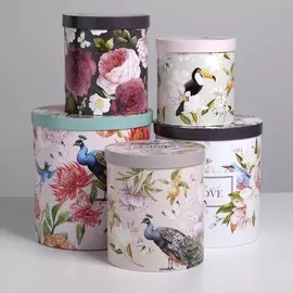 Набор коробок 5 в 1, упаковка подарочная, flowers, 13 х 1419.5 х 22 см