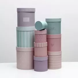 Набор подарочных круглых коробок 10 в 1