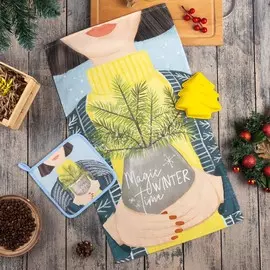 Набор подарочный кухонное полотенце прихватка форма