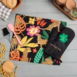 Набор подарочный полотенце варежка прихватка кисть лопатка