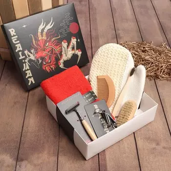 Набор подарочный real man полотенце и акс (7 предм)