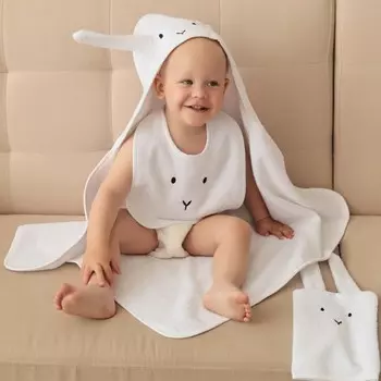 Набор полотенце уголок рукавица нагрудник