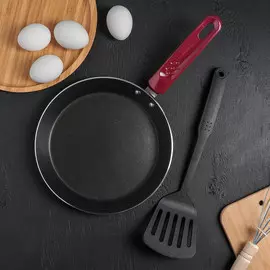 Набор посуды, 2 предмета: сковорода блинная 24 см, лопатка, индукция