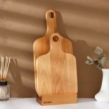 Набор деревянных разделочных досок на подставке adelica, 2 шт.: 3818, 2818 см, пропитаны минеральным маслом, береза