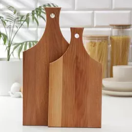 Набор разделочных досок с прямой ручкой доляна, 2 шт: 32,5×17 см, 39×19 см, берёза