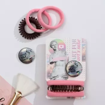 Набор резинок 3 шт. и значок