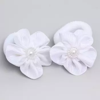 Набор резинок, белый бант, 2 шт