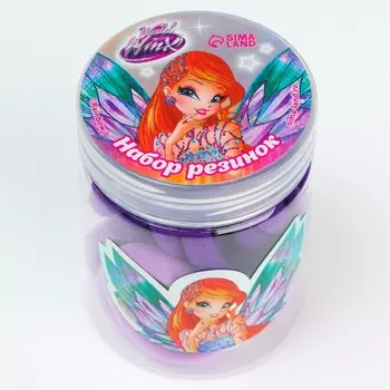 Набор резинок для волос в банке 20 шт, фиолетовые, winx