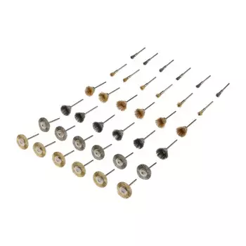 Набор щеток металлических для гравера тундра, хвостовик 3 мм, 36 шт.