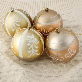 Набор шаров пластик d-10 см, 4 шт