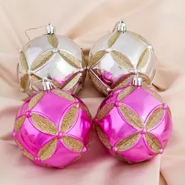 Набор шаров пластик d-10 см, 4 шт