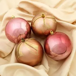 Набор шаров пластик d-10 см, 4 шт