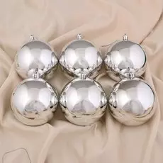 Набор шаров пластик d-10 см, 6 шт