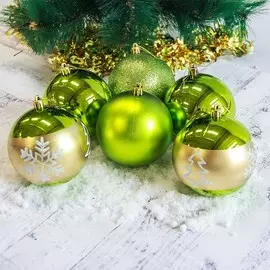 Набор шаров пластик d-10 см, 6 шт