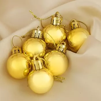 Набор шаров пластик d-3 см, 6 шт