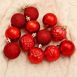 Набор шаров пластик d-4 см, 12 шт