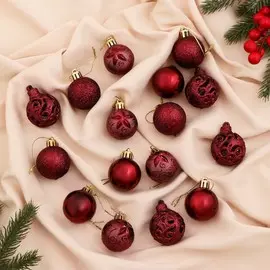 Набор шаров пластик d- 4 см, 16 шт