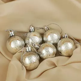 Набор шаров пластик d-4 см, 6 шт