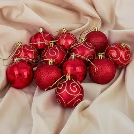 Набор шаров пластик d-5,5 см, 12 шт