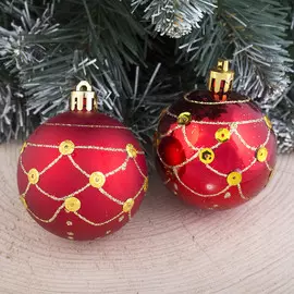 Набор шаров пластик d-5,5 см, 6 шт