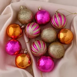 Набор шаров пластик d-5 см, 12 шт