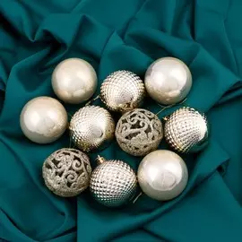 Набор шаров пластик d-6 см, 10 шт