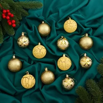 Набор шаров пластик d-6 см, 12 шт