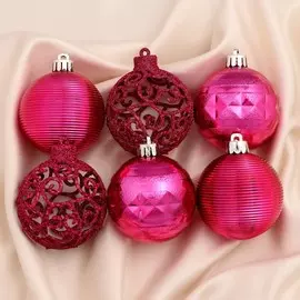 Набор шаров пластик d-6 см, 12 шт