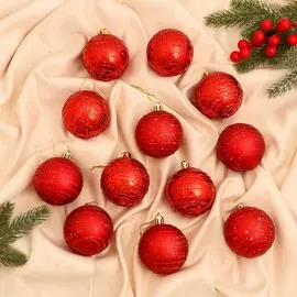 Набор шаров пластик d-6 см, 12 шт