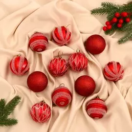 Набор шаров пластик d-6 см, 12 шт