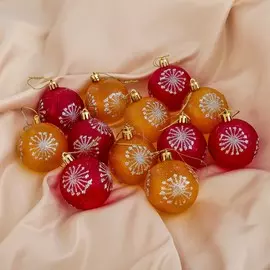 Набор шаров пластик d-6 см, 12 шт