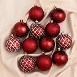 Набор шаров пластик d-6 см, 12 шт