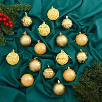 Набор шаров пластик d-6 см, 16 шт