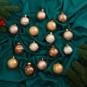 Набор шаров пластик d-6 см, 16 шт