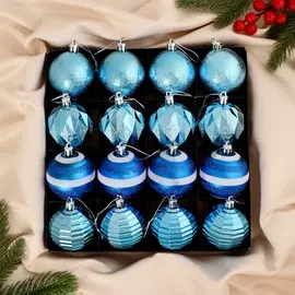 Набор шаров пластик d-6 см, 16 шт