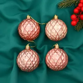 Набор шаров пластик d-6 см, 4 шт