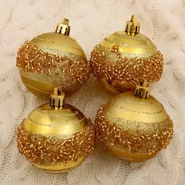 Набор шаров пластик d-6 см, 4 шт