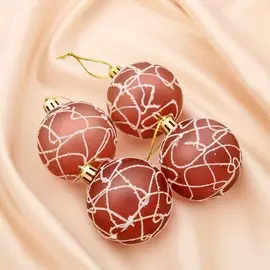 Набор шаров пластик d-6 см, 4 шт