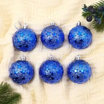 Набор шаров пластик d-6 см, 6 шт