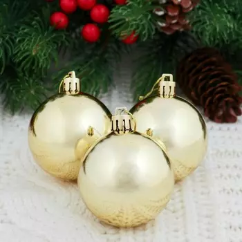 Ёлочные игрушки, шары новогодние , пластик, набор d-6 см, 6 шт