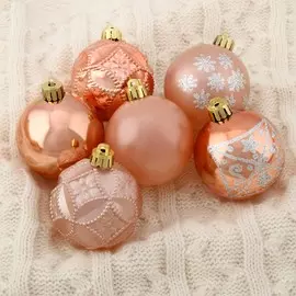 Набор шаров пластик d-6 см, 6 шт