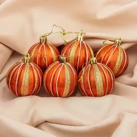 Набор шаров пластик d-6 см, 6 шт