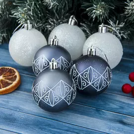 Набор шаров пластик d-6 см, 6 шт