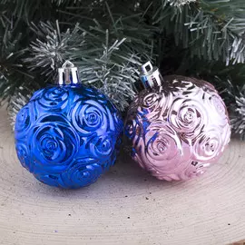 Набор шаров пластик d-6 см, 6 шт