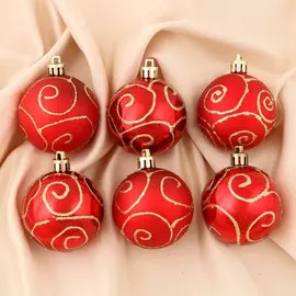 Набор шаров пластик d-6 см, 6 шт