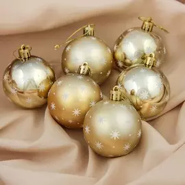 Набор шаров пластик d-6 см, 6 шт