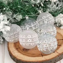 Набор шаров пластик d-6 см, 6 шт