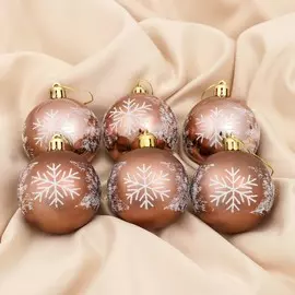 Набор шаров пластик d-6 см, 6 шт