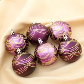 Набор шаров пластик d-6 см, 6 шт